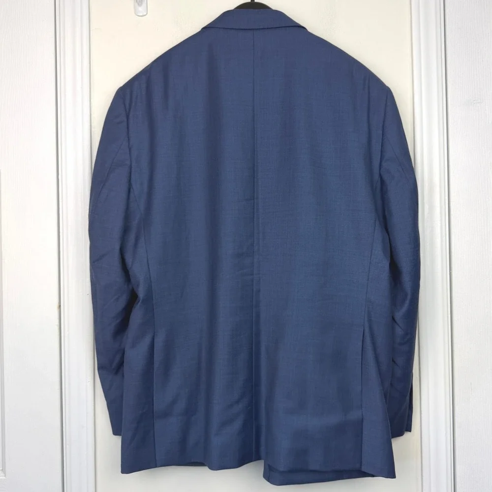 Jos. A. Bank Mens 46R Tailored Fit Wool Blazer Sport Coat Suit Jacket Light Blue